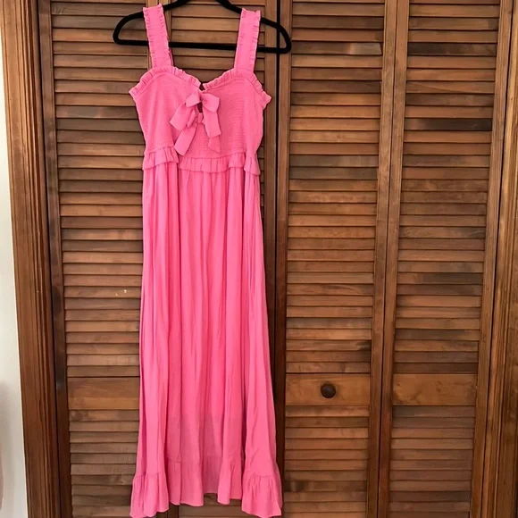 chinese dress ladies Stolen Stores Cake Bow Maxi Dress in Dusty Pink